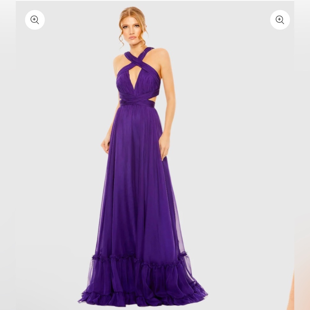 Mac Duggal Purple Halter Gown